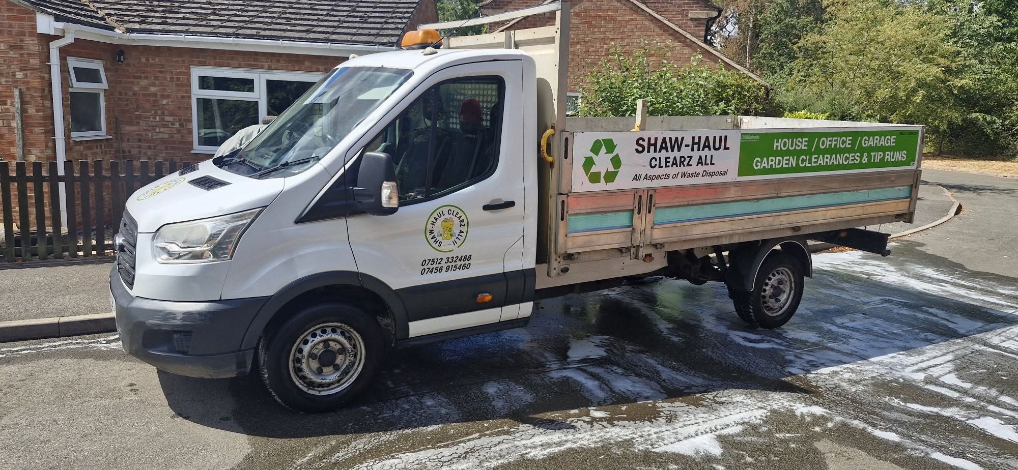 Shaw-Haul Clearz All flatbed truck out on a job