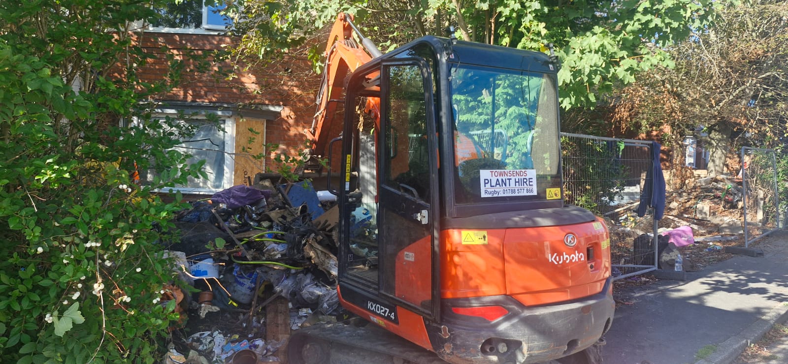 In progress: large property clearance with a hired mini digger